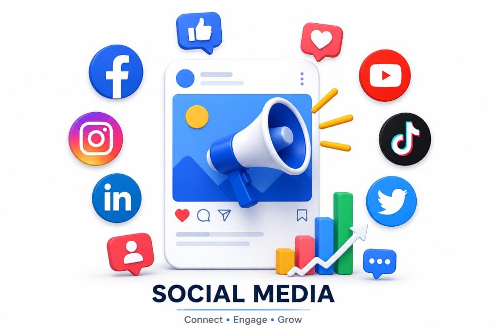 social media marketing portfolio project with content system for Hyderabad business
